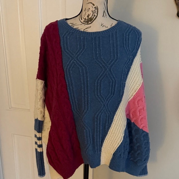 Anthropologie Sweaters - Anthropologie Maeve Color-block Patchwork Women's Sweater